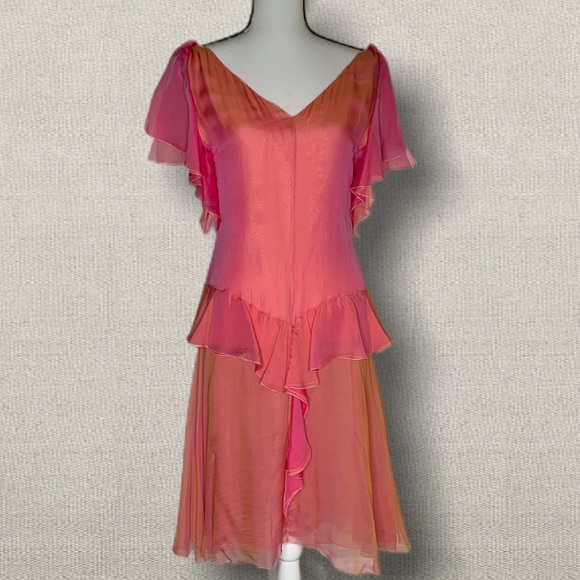 CHANEL Dresses & Skirts - Chanel Iridescent pink midi dress